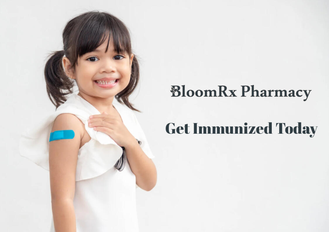 A smiling woman with teen who has a vaccine bandage on her shoulder sitting on her lap