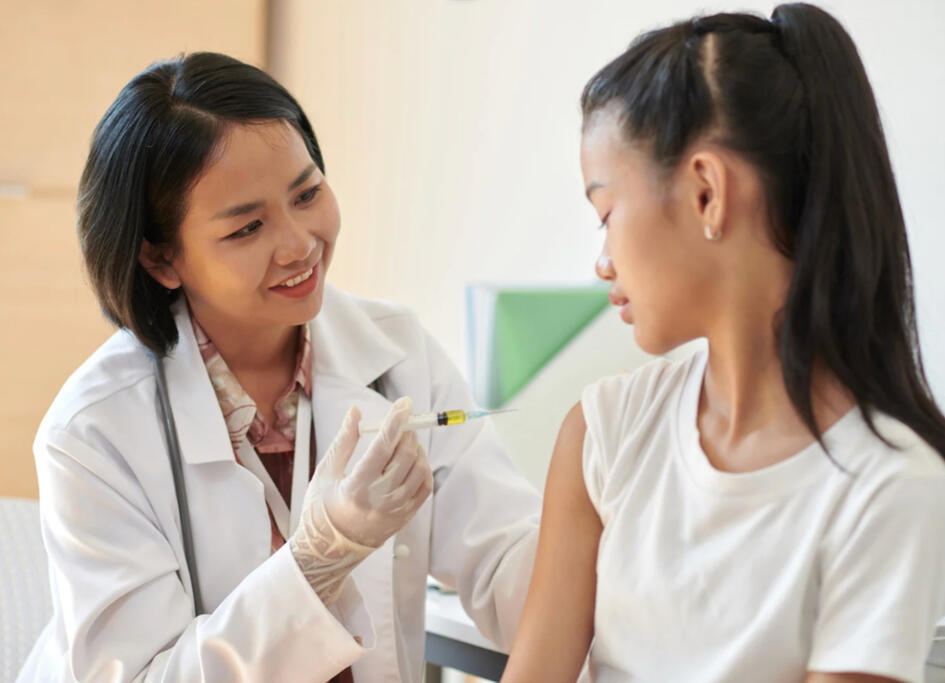 Injecting vaccine into a needle