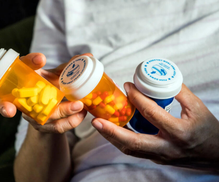 Pills in a prescription bottles